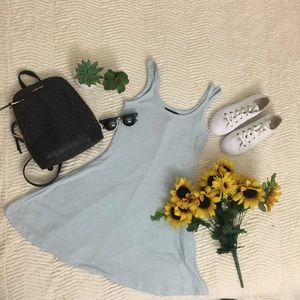 Sky blue skater basic dress
